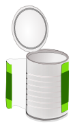 image of a generic tin can with a peeling label